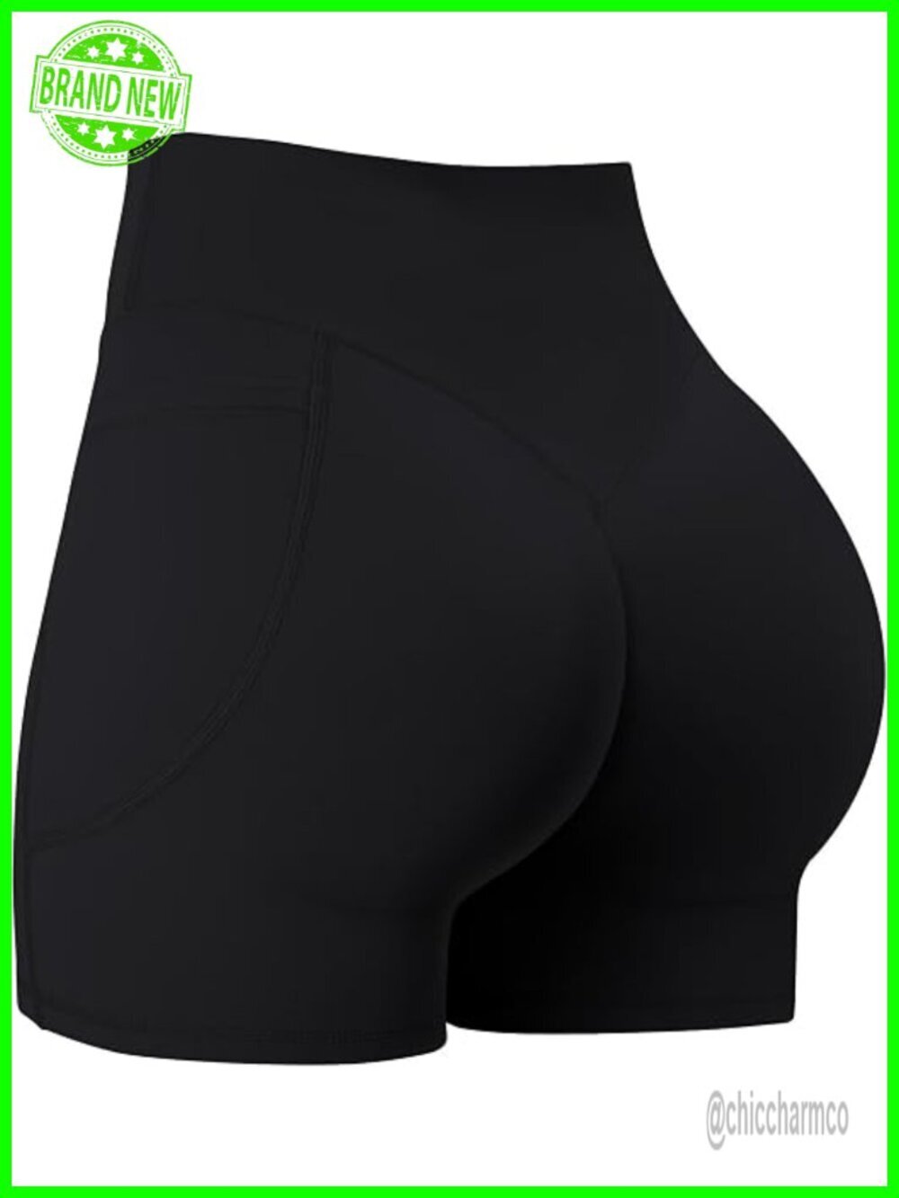 Buttery-Soft Scrunch Biker Shorts 4" No Front Seam High Waist Tummy Control